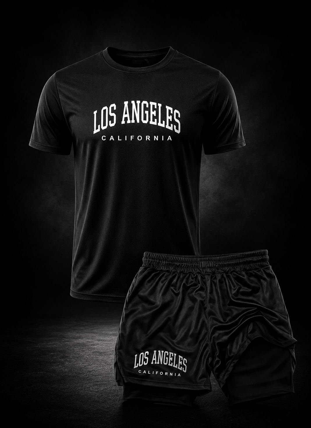Conjunto Treino Camiseta Dry Fit + Short 2 Em 1 Los Angeles