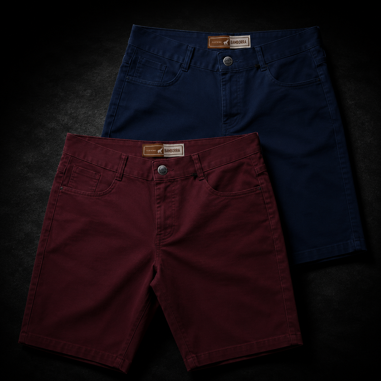 Kit 2 Bermudas Masculinas Baratas Coloridas De Sarja