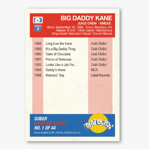 Big Daddy Kane Major League Hip-Hop Trading Card | NHHM Official Site
