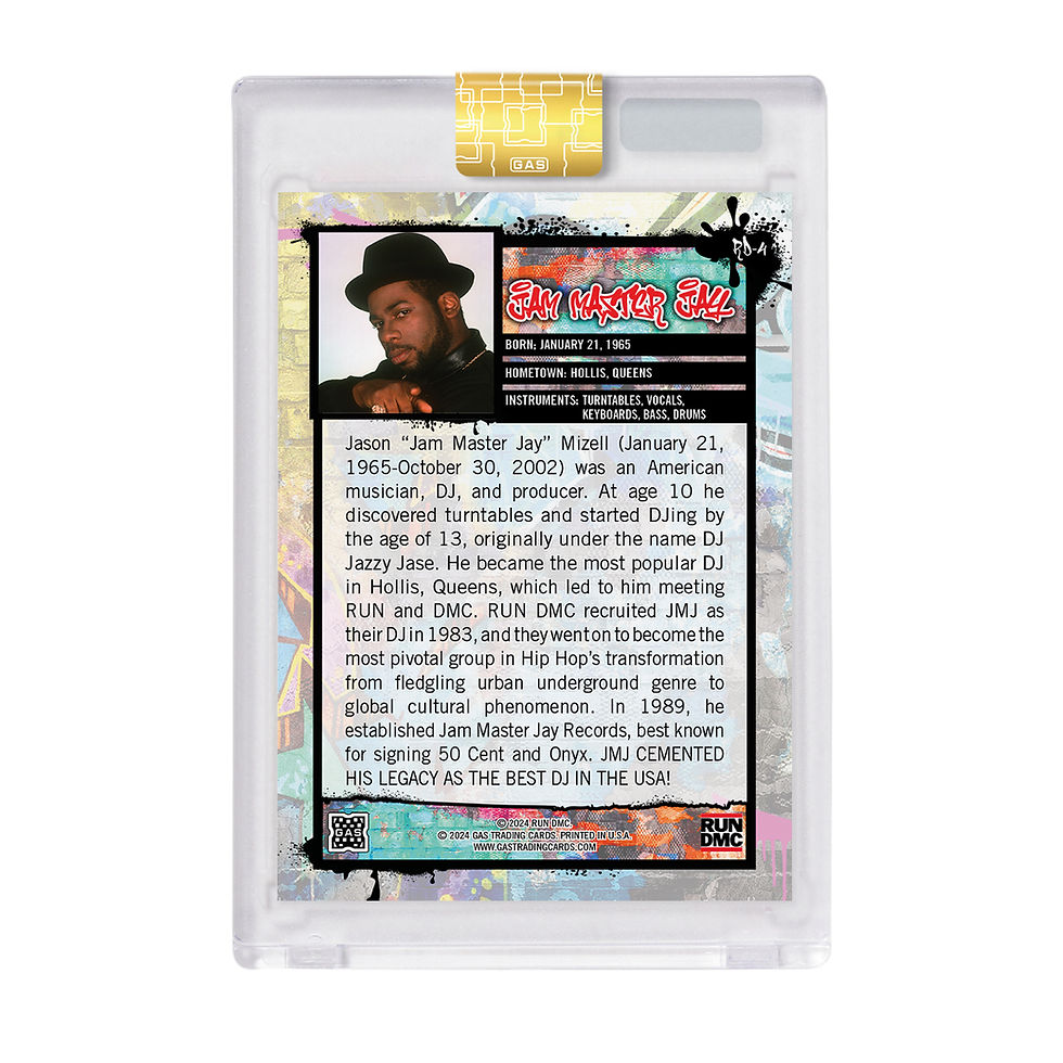 थंबनेल: L.E. RUN DMC 2024-25 GAS Cracked Ice Foil Trading Card Set