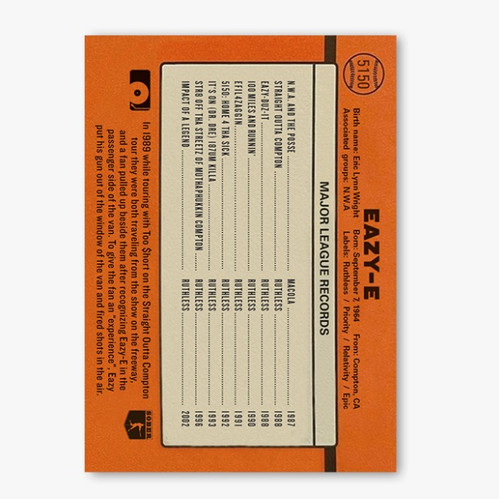 Eazy E Major League Hip-Hop Trading Cards | NHHM Official Site