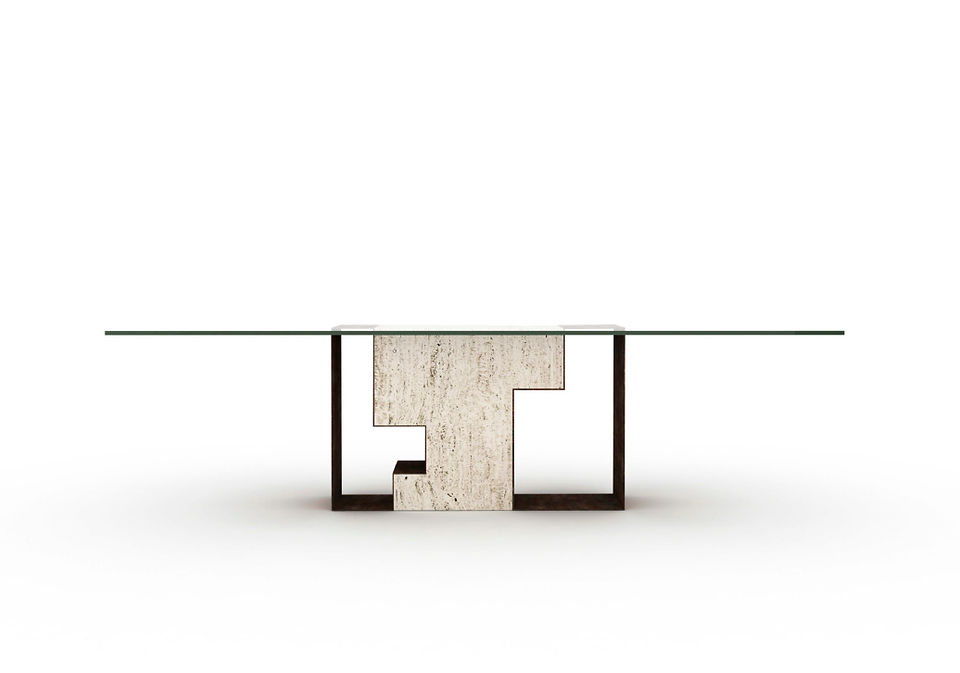 Pie de Mesa de Mármol Travertino