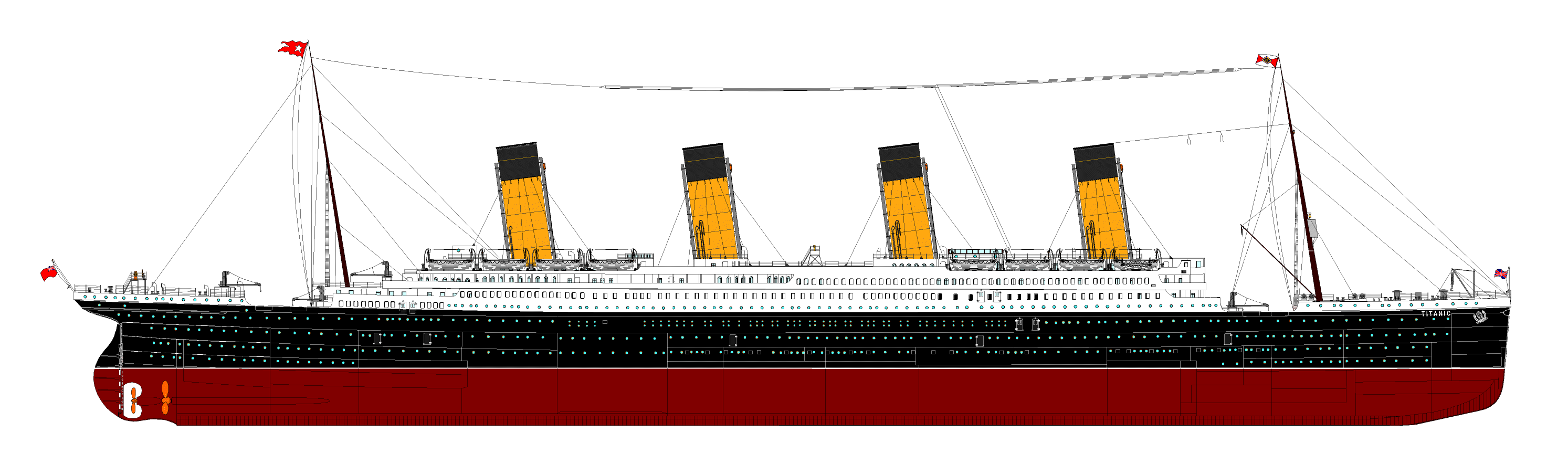 RMS Titanic Elevation Drawing