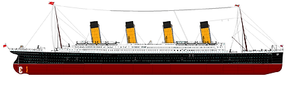 RMS Titanic Elevation Drawing Schematic Color