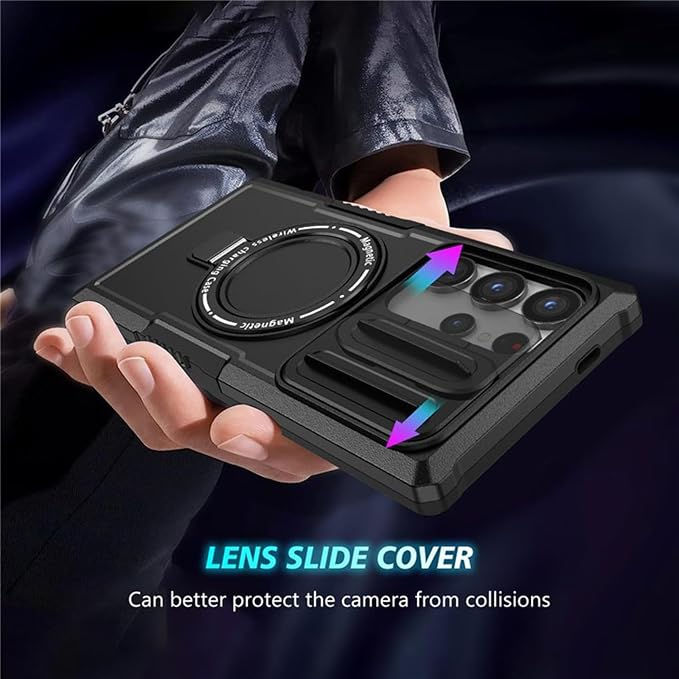 Miniatura: New Slide Camera Protection Magnetic Stand Phone Case for Samsung S25 Ultra
