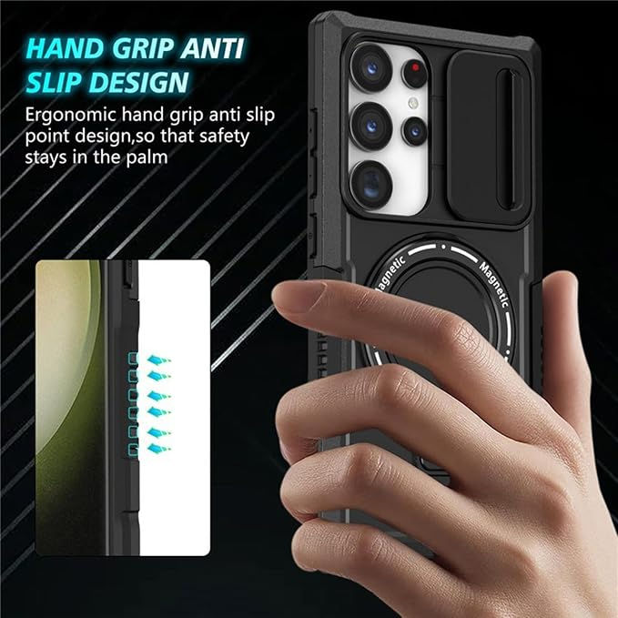 Miniatura: New Slide Camera Protection Magnetic Stand Phone Case for Samsung S25 Ultra