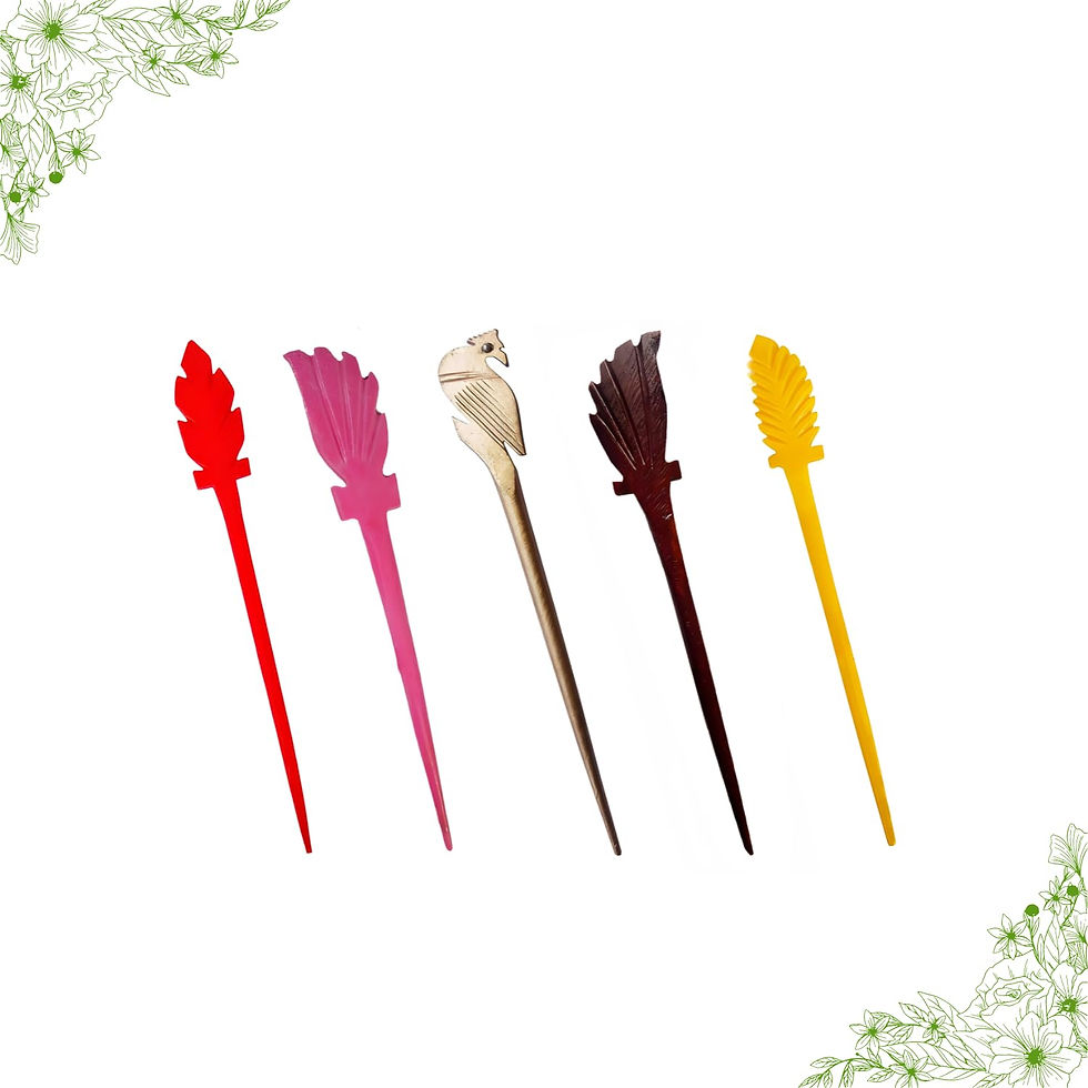 Thumbnail: Salvus App SOLUTIONS Marble Made Multicolor Hair Stick Set for Women