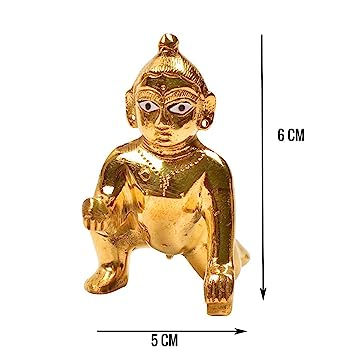 Thumbnail: Salvus APP SOLUTIONS Metal Handcrafted Laddu Gopal Miniature with Shringaar Set