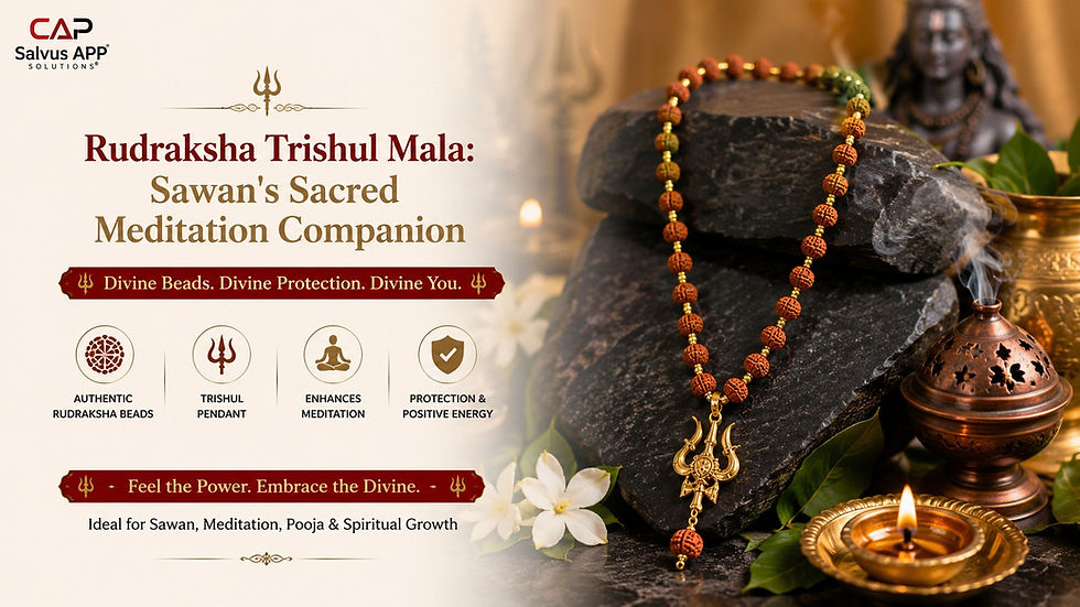 Rudraksha Trishul Mala: Sawan's Sacred Meditation Companion