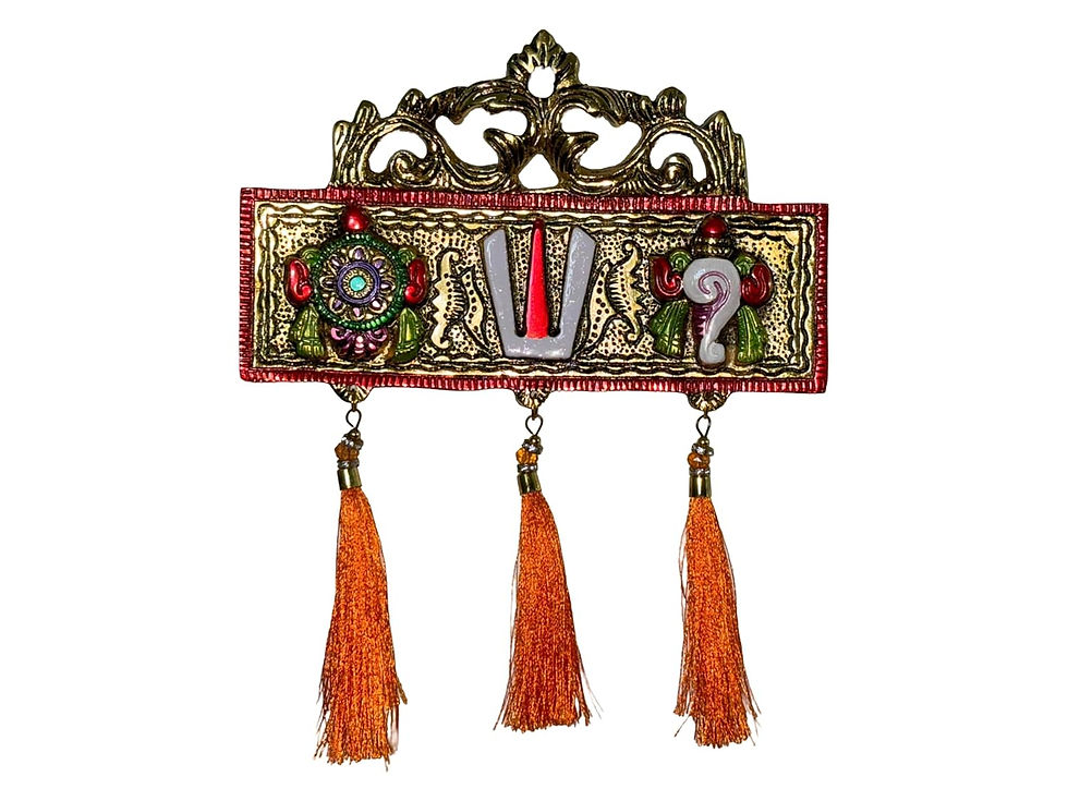 Thumbnail: Salvus APP SOLUTIONS Wall Hanging with Shankh Chakra Namah (Multi_7x5 Inch)