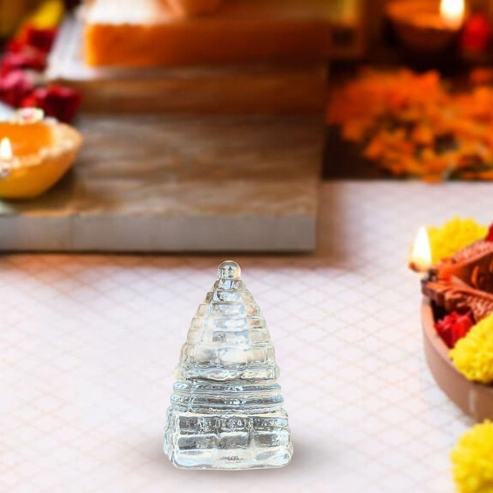 Thumbnail: Natural Crystal Sphatik Shree Meru Yantra (2 inches)