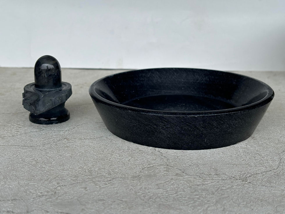 Thumbnail: Salvus APP SOLUTIONS Marble Made Shivling Plate for Jalabhishek/Temple (Black)