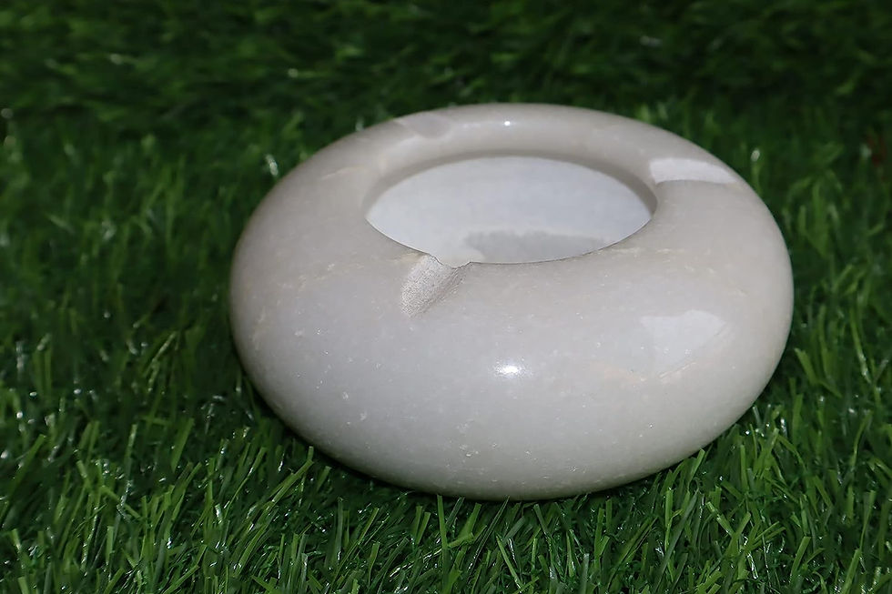 Thumbnail: Salvus App SOLUTIONS Marble Cigarette Desktop Smoking Ash Tray (White, 4 Inch)