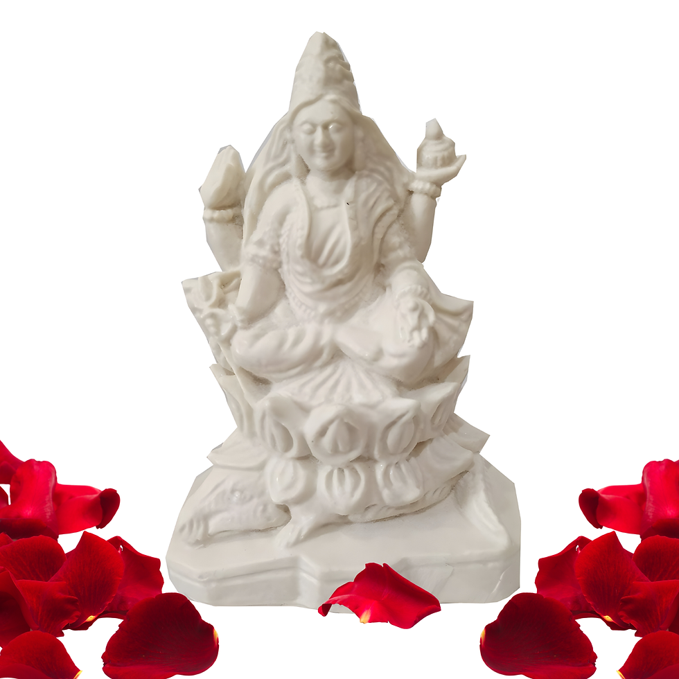 Thumbnail: Salvus APP SOLUTIONS Marble Dust Goddess Narmada Mataji Murti/Idol (18 cm)