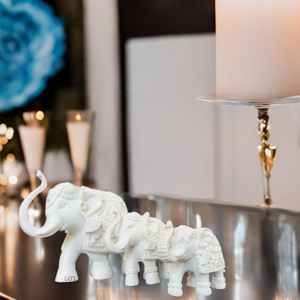 Thumbnail: Salvus APP SOLUTIONS Marble Dust Elephant Femily Showpiece