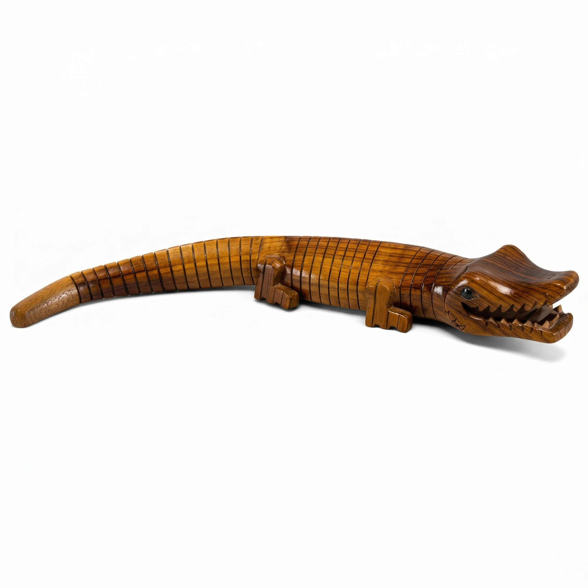 Wooden Handmade Movable Miniature Crocodile toys (7x48 cm)