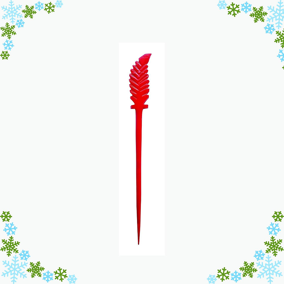 Salvus App SOLUTIONS Marble Curve Leaf Hair Stick for Girls & Women (Red_1.3x15)