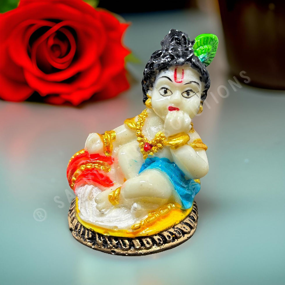 Thumbnail: Salvus APP SOLUTIONS Marble Makhan Chor Laddu Gopal (Multicolor, 3 INCH)