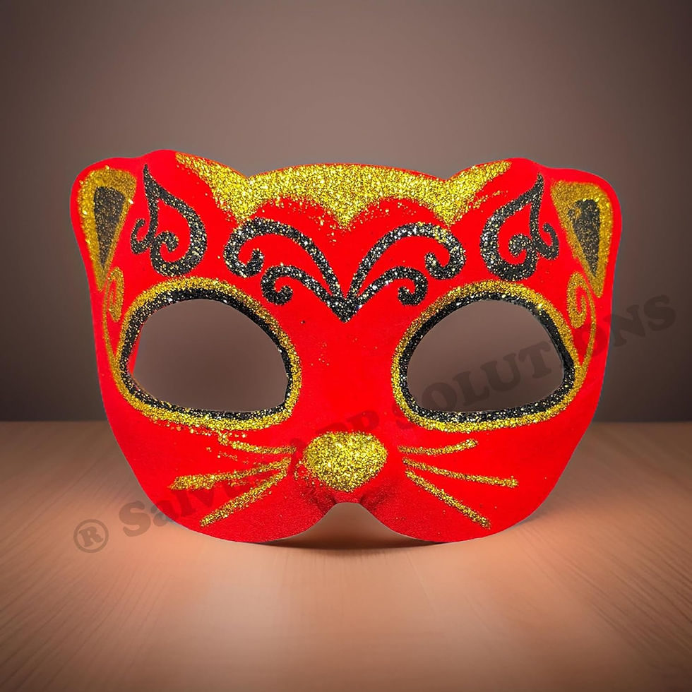 Thumbnail: Salvus APP SOLUTIONS Masquerade Face Mask for Holi and Party - (Red_7x5 Inch)
