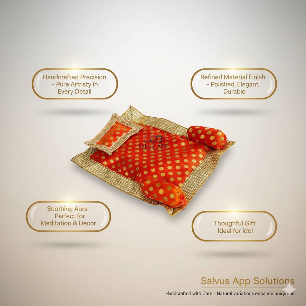 Thumbnail: Salvus App Solutions Handmade Multicolor Aasan for Laddu Gopal Asan (Set of 3)
