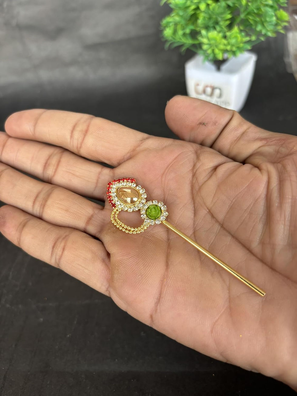 Thumbnail: Salvus APP SOLUTIONS Metal Bansuri for Krishna Idol (Multicolor, 3 x1 inch)