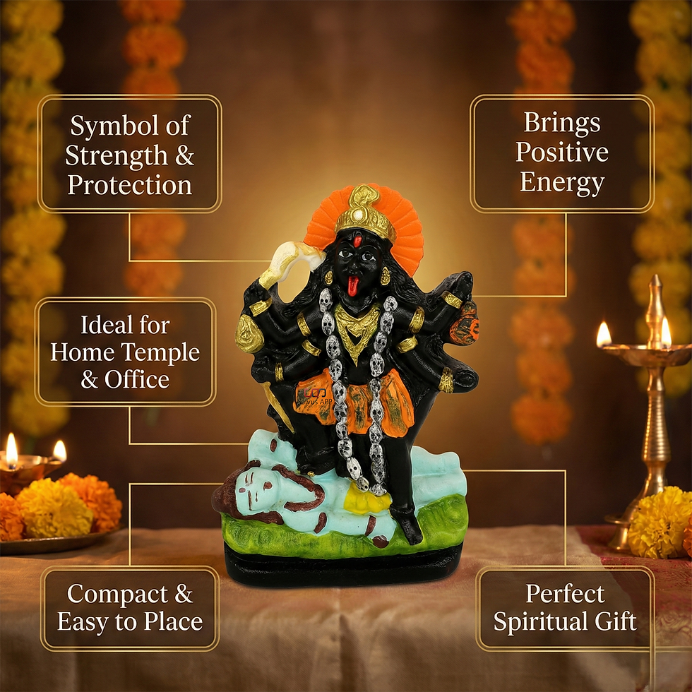 Thumbnail: Handmade Marble Dust Goddess Maa Kali Statue
