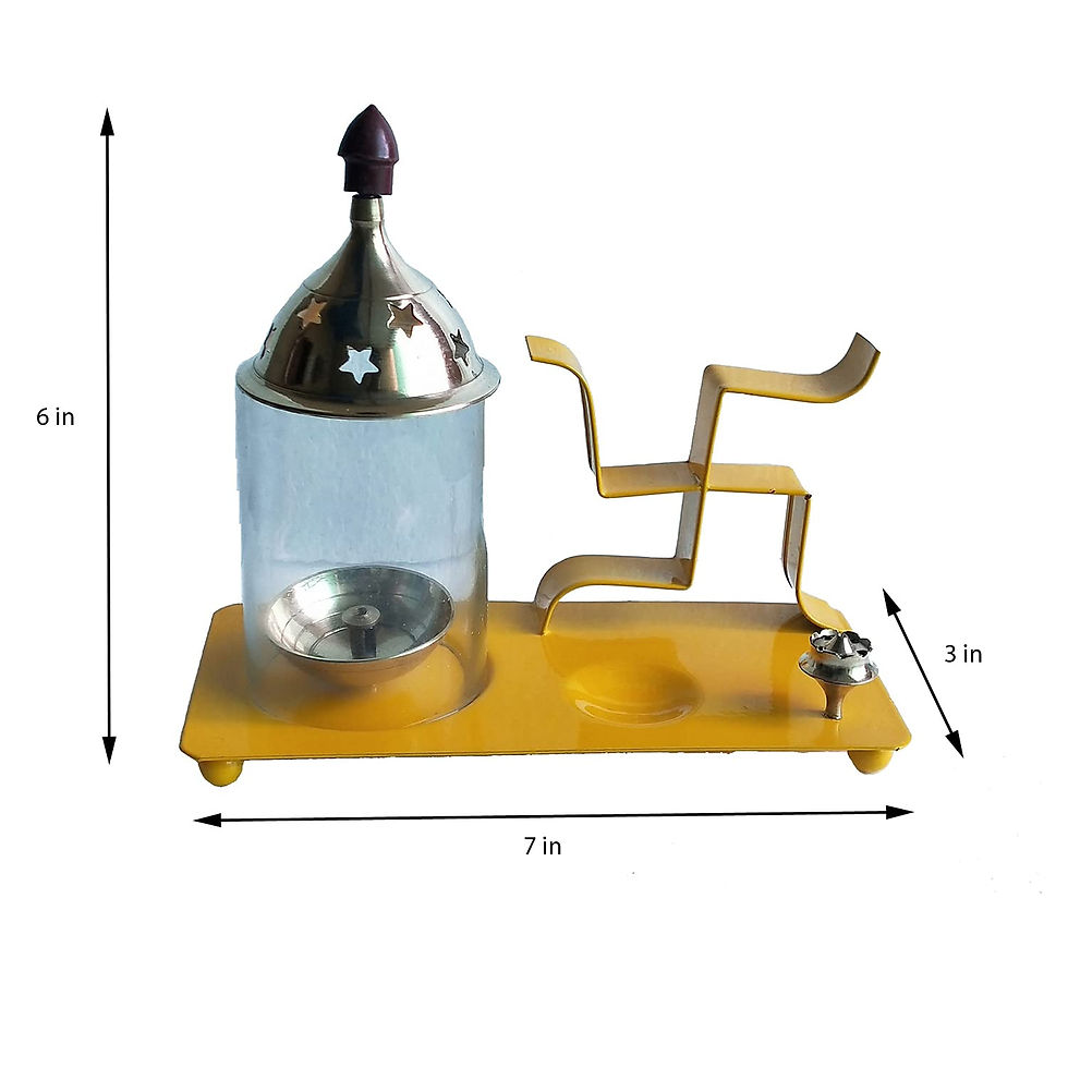 Thumbnail: Salvus APP SOLUTIONS Brass Swastik Deepak with Agarbatti Stand (6x7 Inch) Yellow