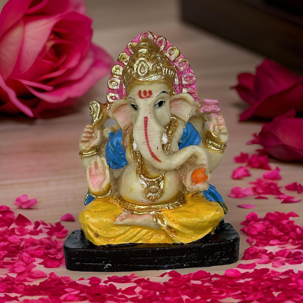 Thumbnail: Marble Ganesh Ji Idol: Divine Symbol (Multi_2x2.5 Inch)