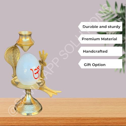 Thumbnail: Salvus APP SOLUTIONS Stone Shiva Ling with Golden Sheshnaag & Stand (3 Inch)
