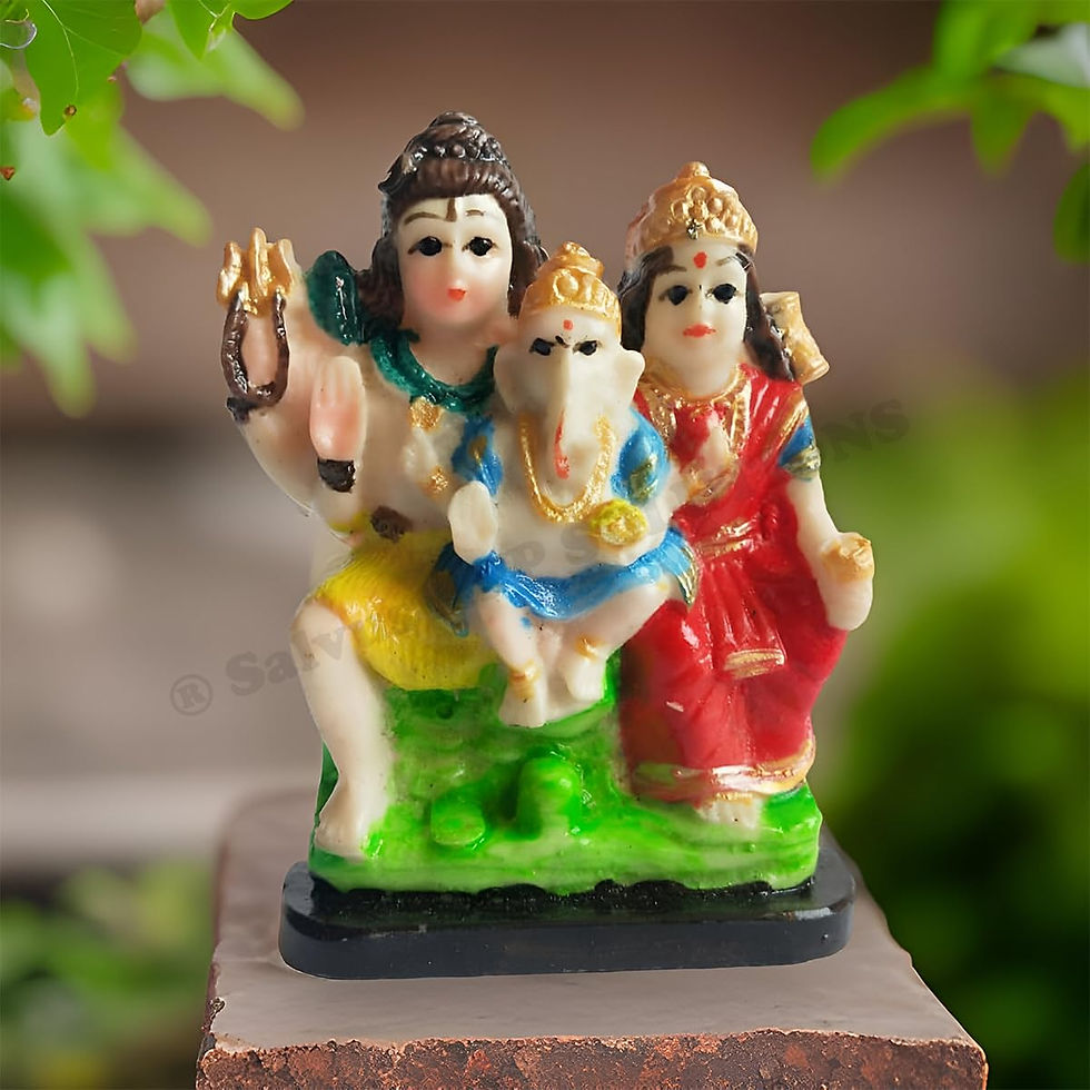 Thumbnail: Salvus App SOLUTIONS Exquisite Marble Shiv Parivar Idol (Multicolor_2x3.5 inch)