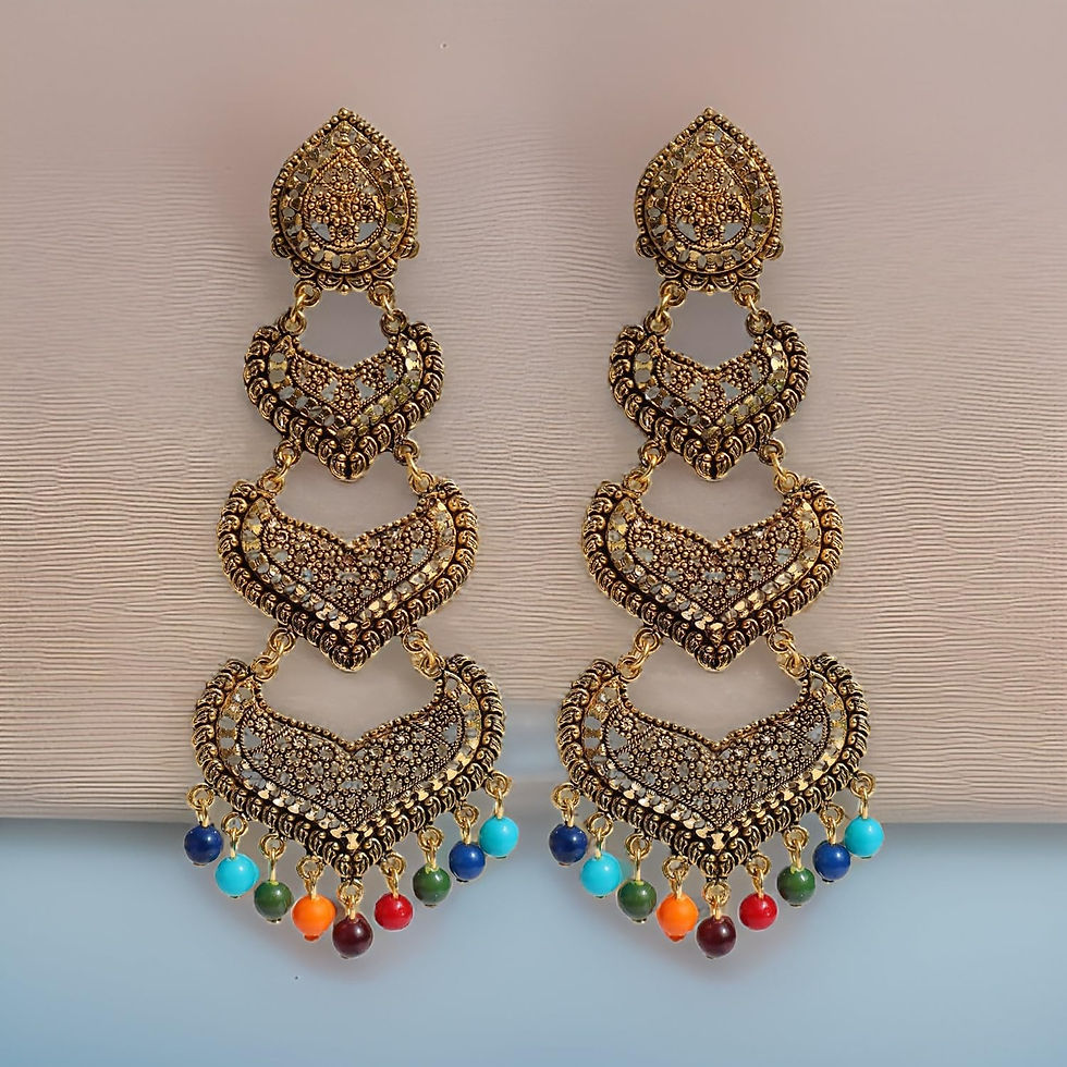 Thumbnail: Salvus APP SOLUTIONS Stylish Earrings for Girls and Women (Multicolor_1x4 Inch)