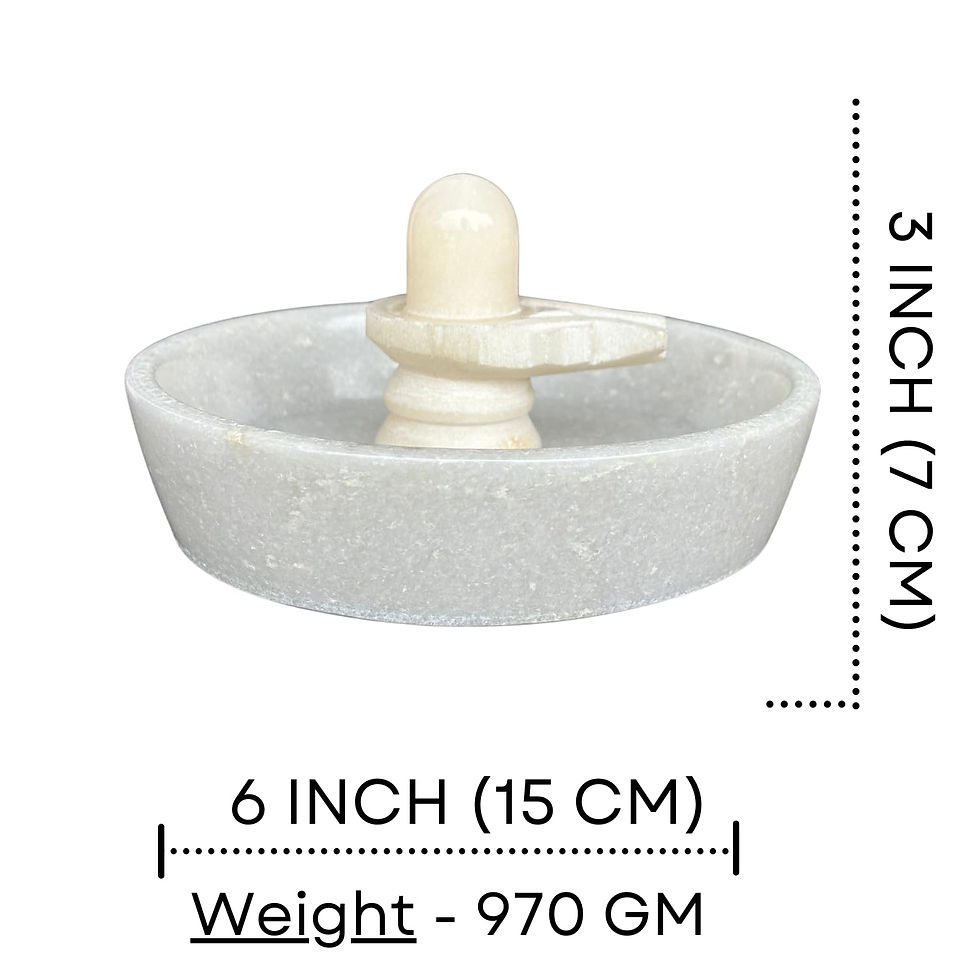 Thumbnail: Salvus APP SOLUTIONS Marble Shivling Idol With Plate for Pooja & Temple (White)