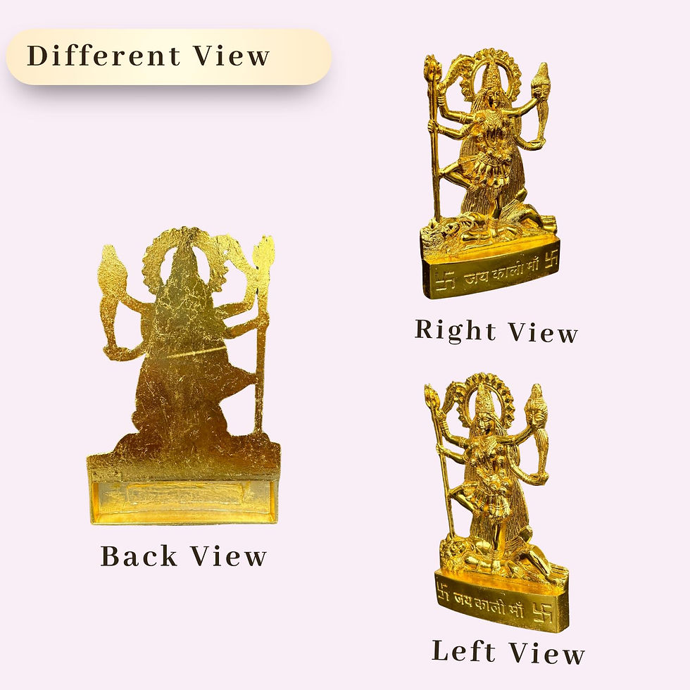 Thumbnail: Salvus App SOLUTIONS Metal Kali Mata Statue for Pooja (Golden_7.5x11 cm)