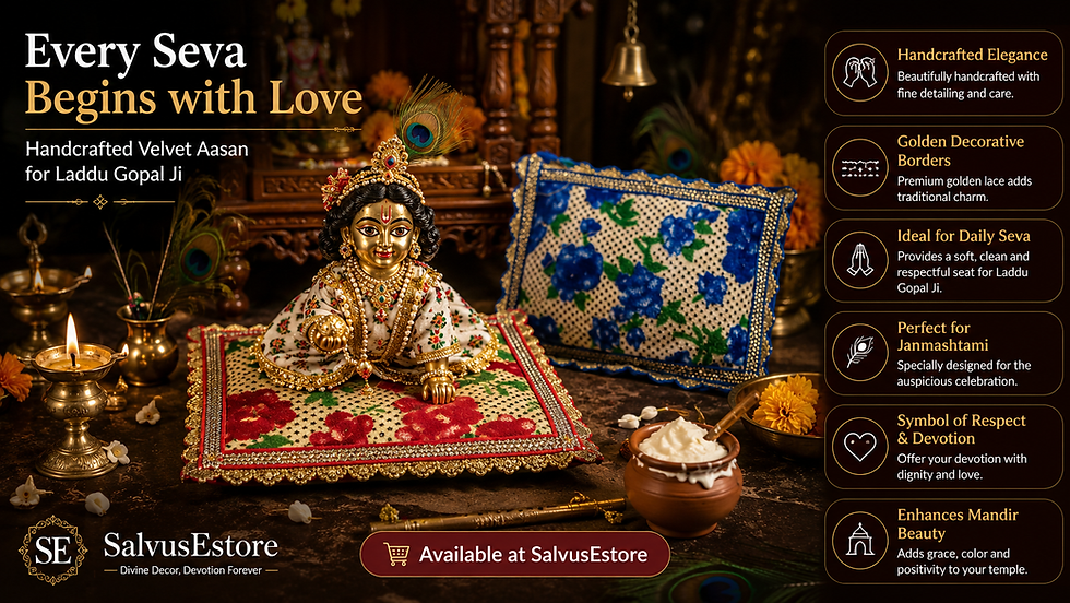 Why Offering a Beautiful Aasan to Laddu Gopal Ji Is an Expression of Love & Devotion | SalvusEstore
