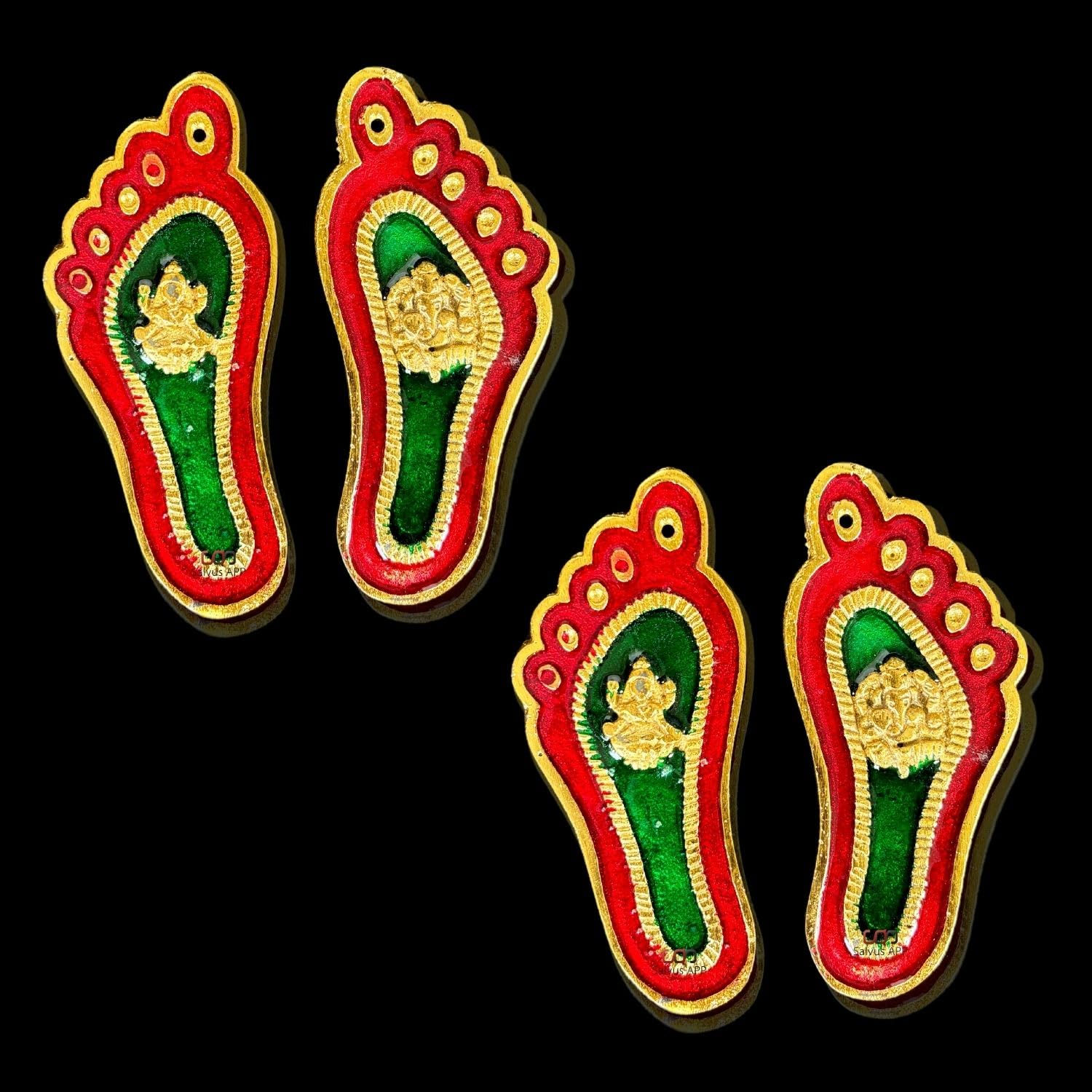 Salvus App SOLUTIONS Laxmi Charan Paduka for Walls & Door Sticker (3x1 Inch)