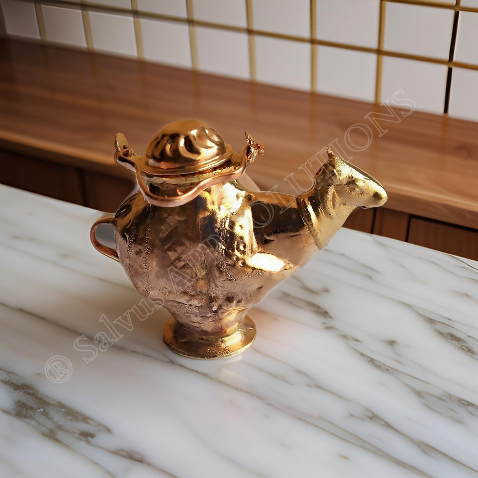 Thumbnail: Salvus APP SOLUTIONS Pure Copper Abhishek Pot with Nandi For Shivling (Brown)