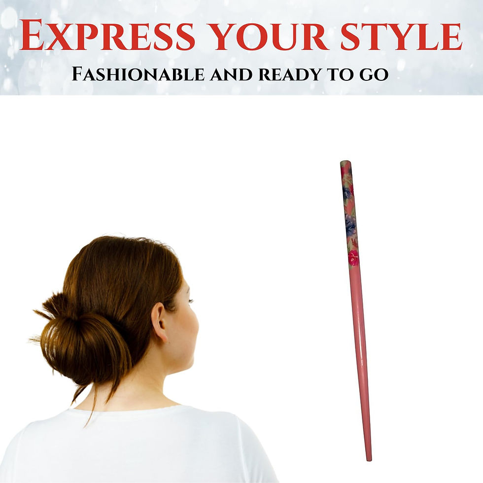 Thumbnail: Salvus App SOLUTIONS Wooden Handmade Stylish Blue Pink Bloom Hair Stick