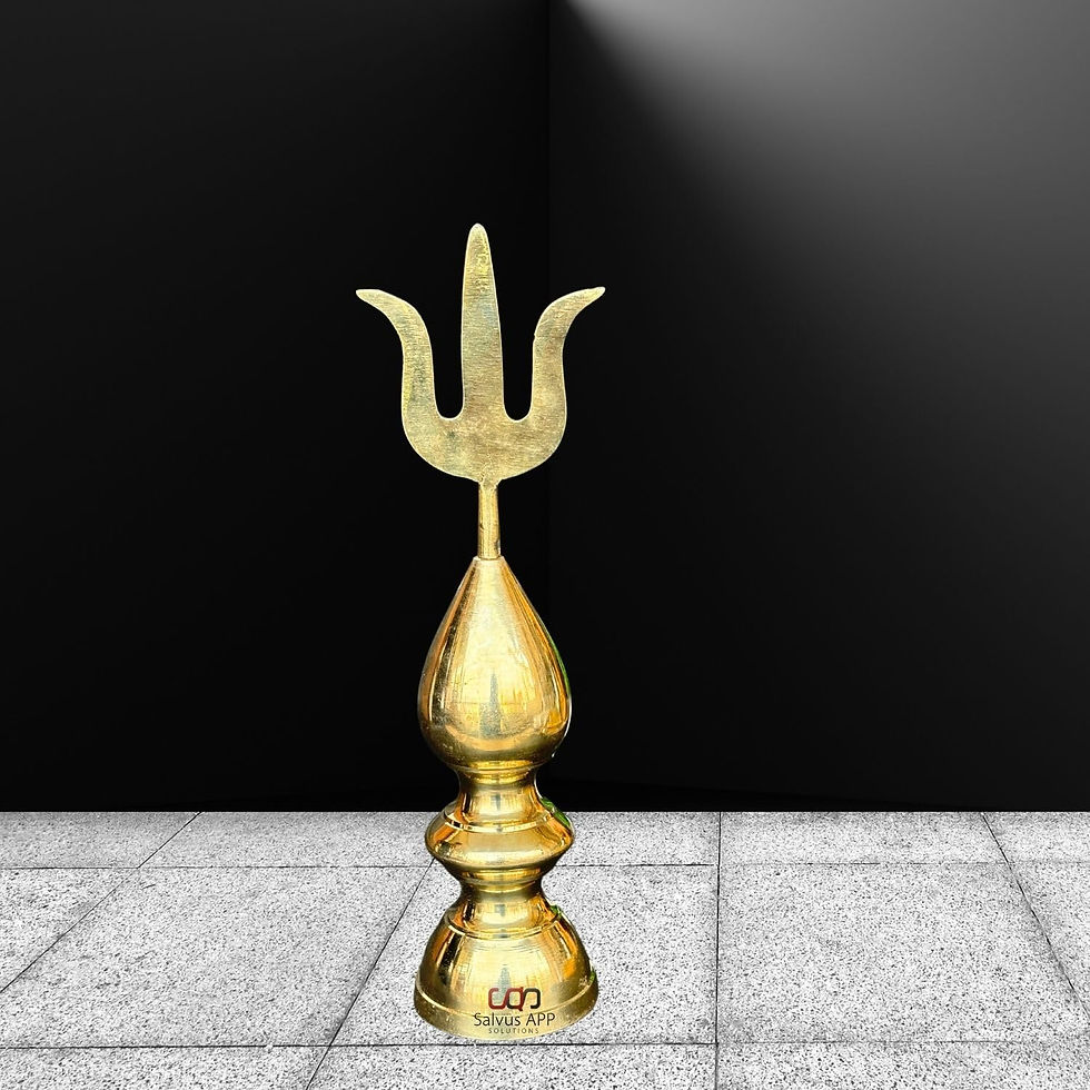 Thumbnail: Salvus APP SOLUTIONS Temple Kalash Brass Trishul for Temple (Golden_10.5 INCH)