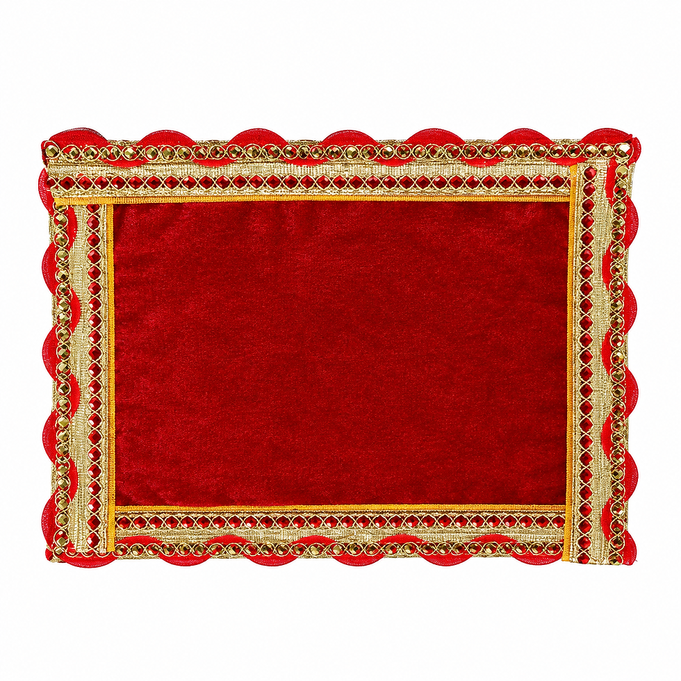 Thumbnail: Handmade Winter Velvet Asan/Vastra for Laddu Gopal  (Small)