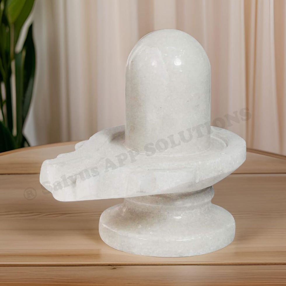Thumbnail: Salvus App SOLUTIONS White Marble Shivling/Shiva Pindi for Showpiece (2.5 Inch)