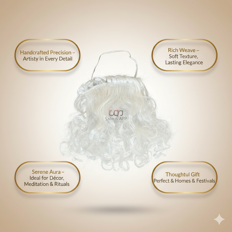 Thumbnail: Salvus APP SOLUTIONS Santa Claus Beard/Moustache Set, Set of 5 (White_6x6 Inch)