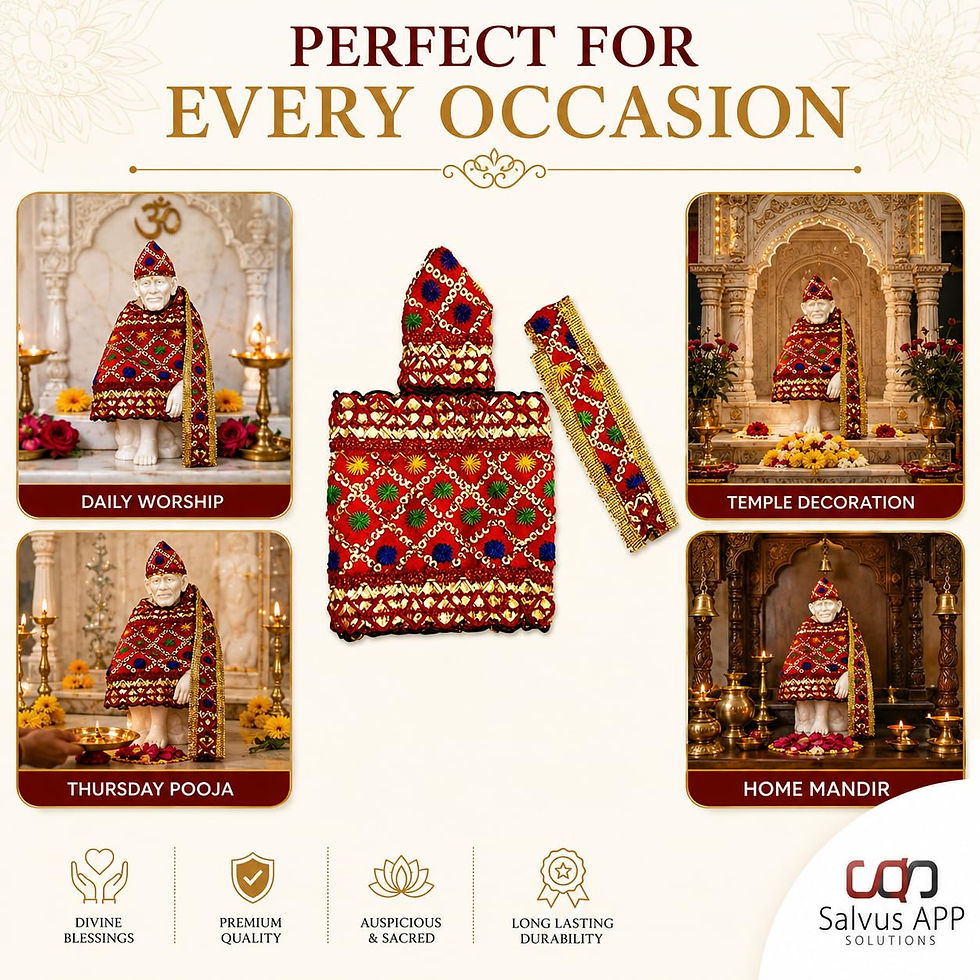 Thumbnail: Salvus APP SOLUTIONS Fabric Lace Work Sai Baba Vastra Dress (8 cm, Red)