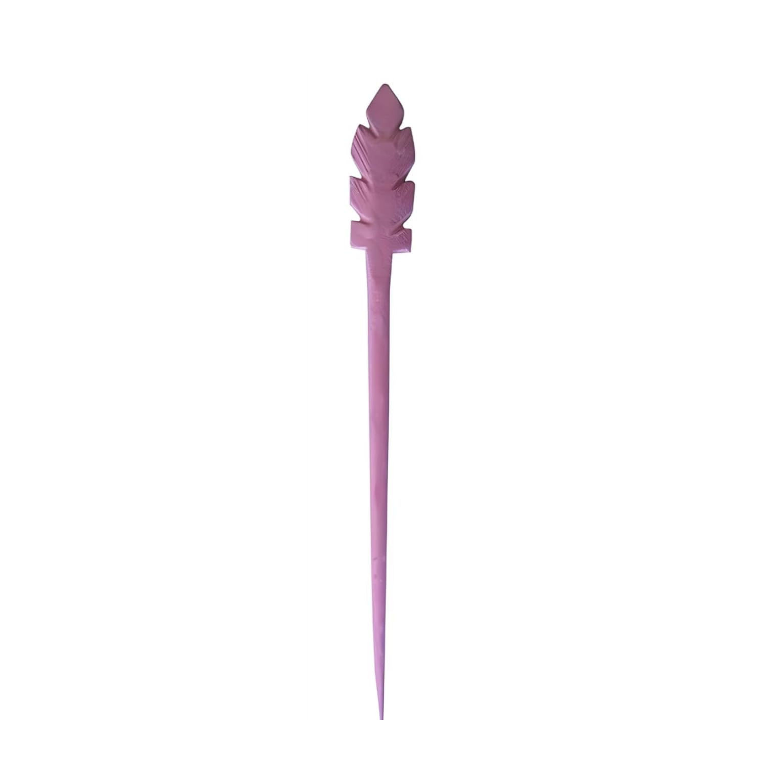 Marble Maple Leaf Hair Stick for Women (Pink_15 x 1.3 cm)
