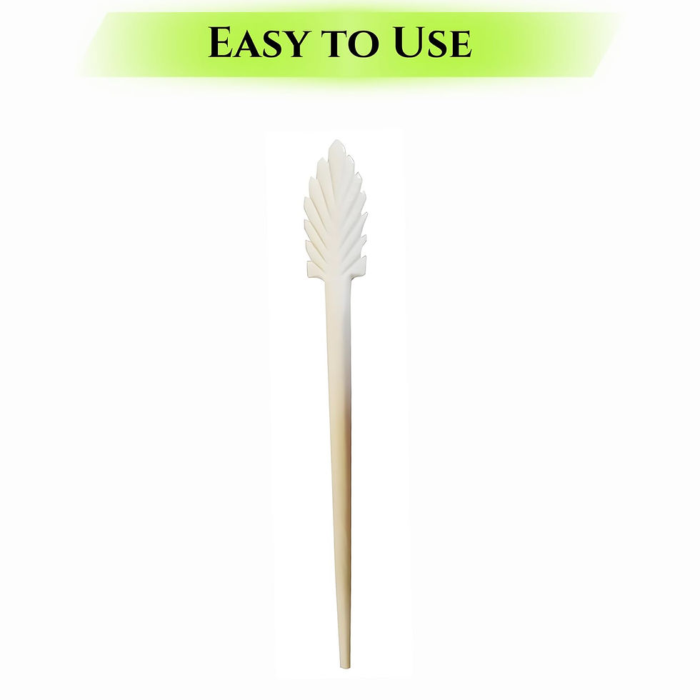 Thumbnail: Salvus App SOLUTIONS Maple Leaf Design Marble Hair Stick (White_15.5 x 1.3 cm)