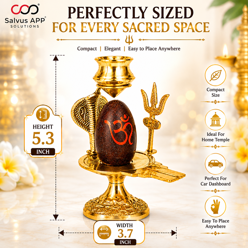 Thumbnail: Salvus APP SOLUTIONS Narmadeshwar Shivling with Metal Trishul, & Nag (5.3 INCH)