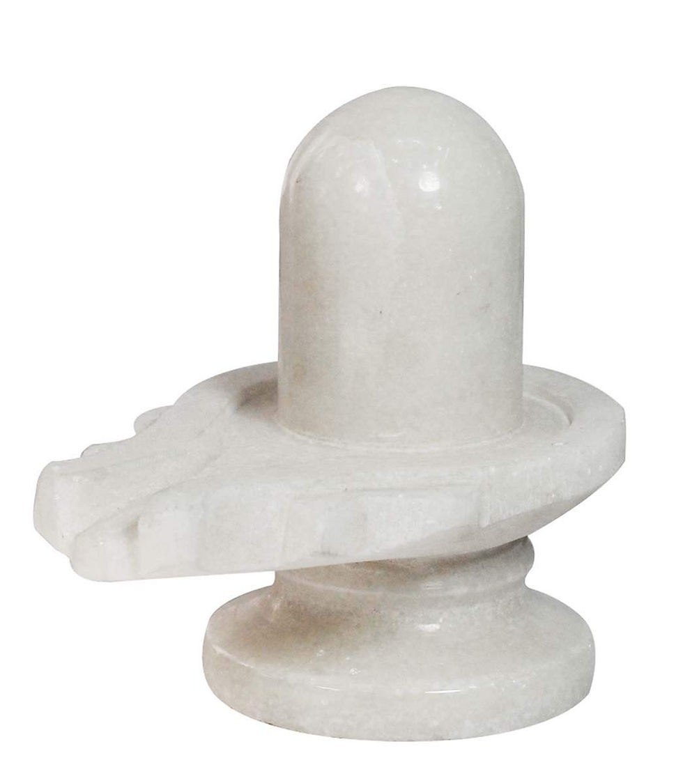 Thumbnail: Salvus App SOLUTIONS White Marble Shivling/Shiva Pindi for Showpiece (2.5 Inch)