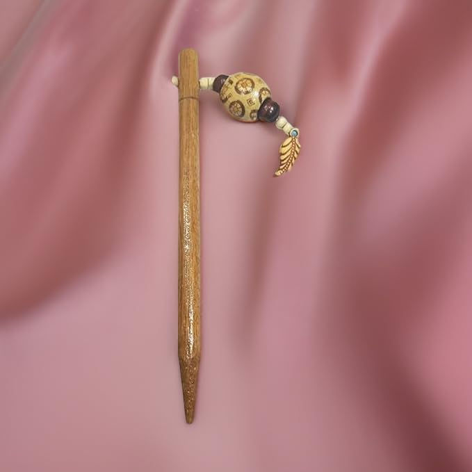 Thumbnail: Salvus App SOLUTIONS Charming Wooden Hair Stick/Juda Pin with Beautiful Hanging