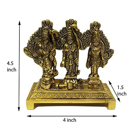 Thumbnail: Metal Ram Darbar Table Top Statue (Golden_4.5x4x1.5 inch)