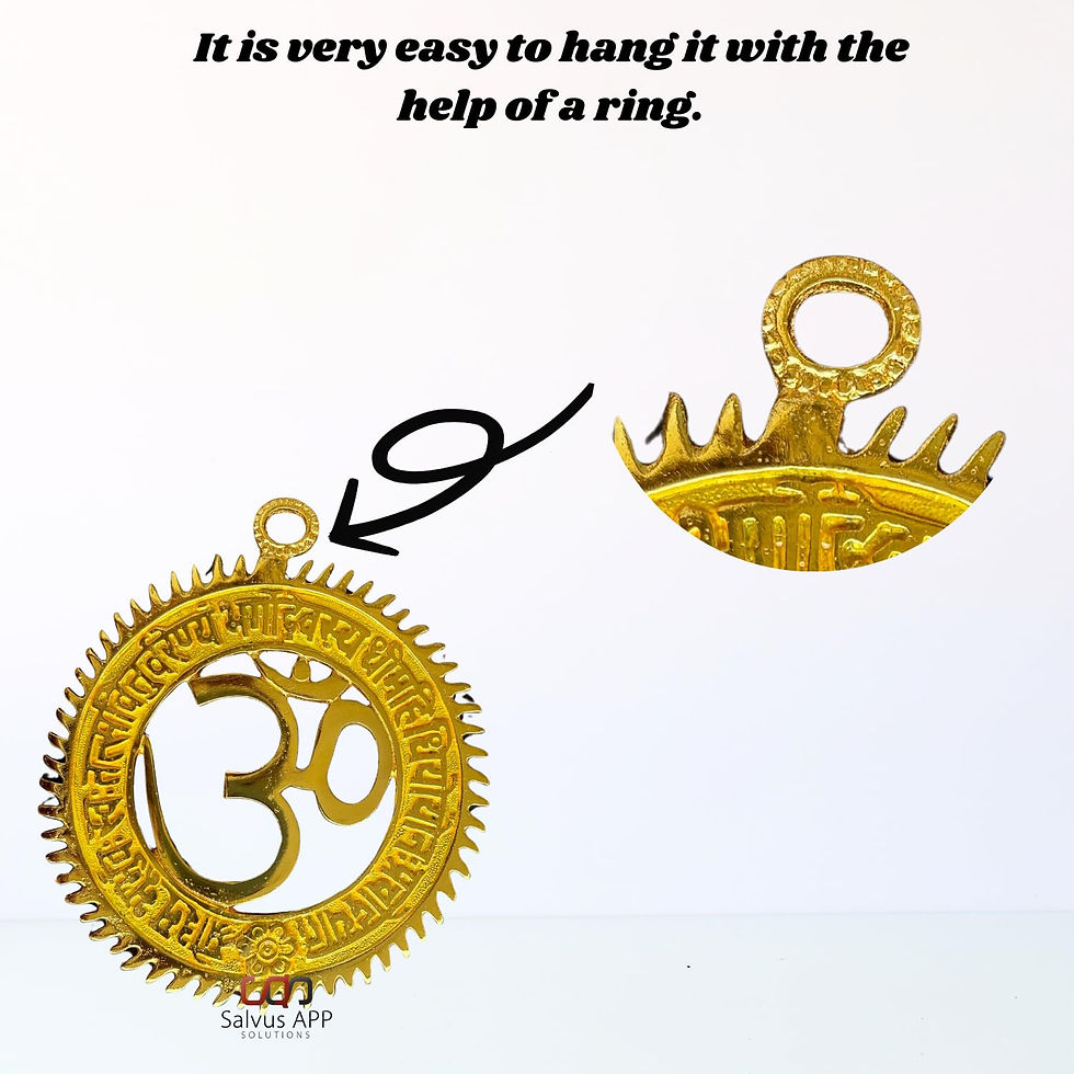 Thumbnail: Salvus APP SOLUTIONS Metal Vaastu Feng Shui OM Wall Hanging (6 in) (Yellow)