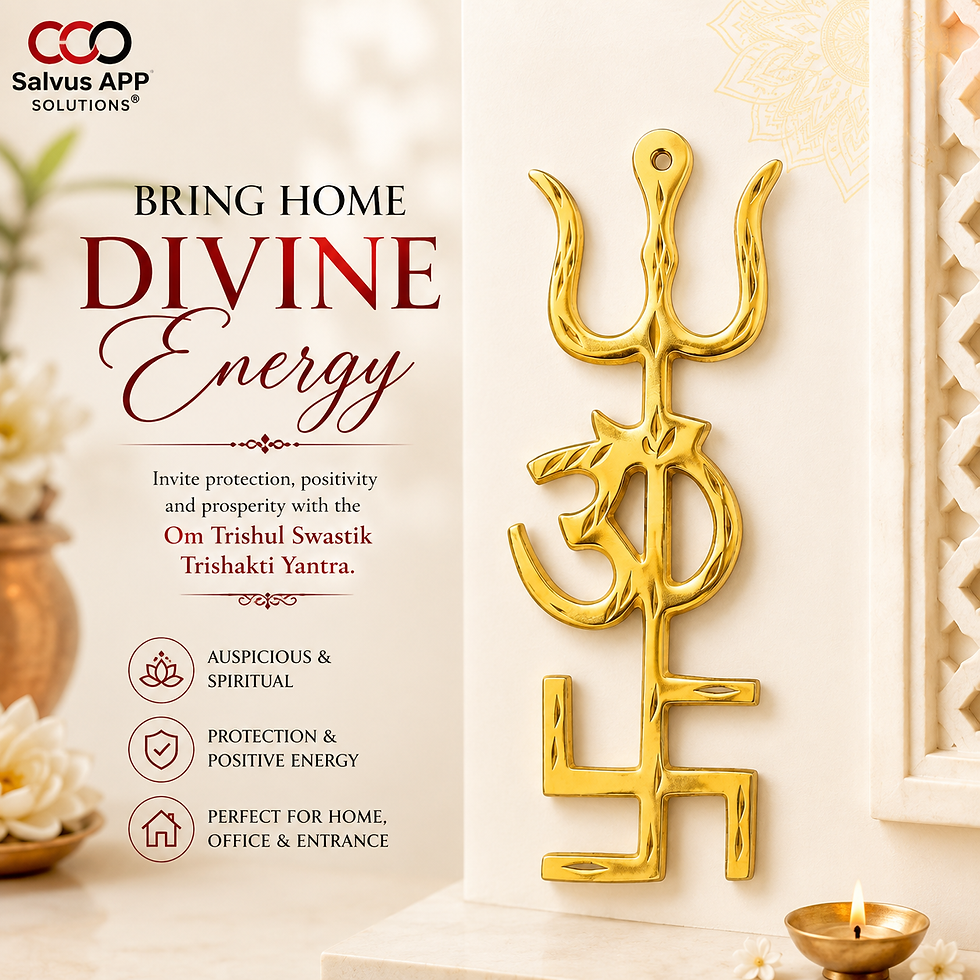 Thumbnail: Om Trishul Swastik Trishakti Yantra (6 in_Golden) [2 Pc]